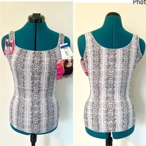 Flexees instant slimmer camisole tank top animal print shape wear body shaper XL